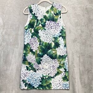 Georges Hobeika Hydrangea Floral Jacquard Silk Blend Shift Dress Womens L